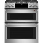 Café 30" Smart Slide-In, Front-Control, Gas Double-Oven Range with Convection