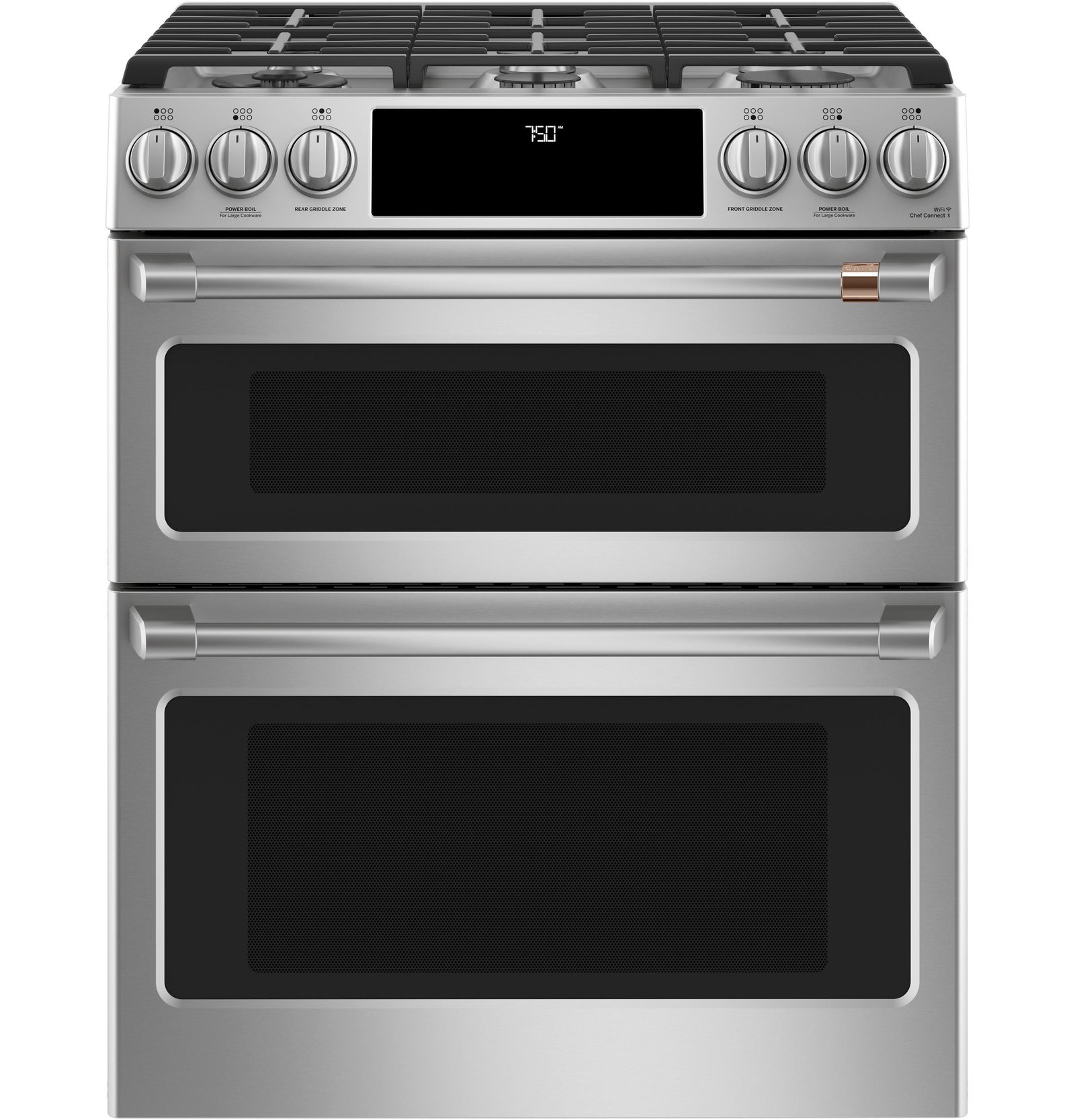 frcphbssoatz Café 30" Smart Slide-In, Front-Control, Gas Double-Oven Range with Convection - Image 1