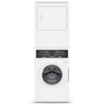 White Stacked Washer - Electric Dryer